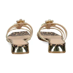 ALBANO Sandalias planas de Mujer 5421 / 1 PLATINO/LEOPARD