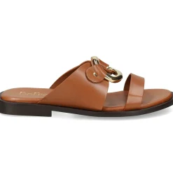 BEFREE Sandalias planas de Mujer NICE-110 CAMEL