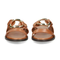 BEFREE Sandalias planas de Mujer NICE-110 CAMEL
