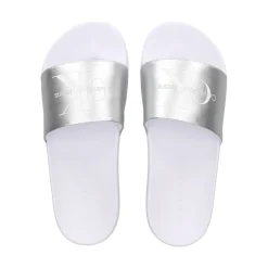 CALVIN KLEIN Sandalias planas de Mujer YW0YW01243 0K9 WHITE/SILVE
