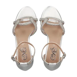 EXE Sandalias con tacón de Mujer PENNY-247 SILVER
