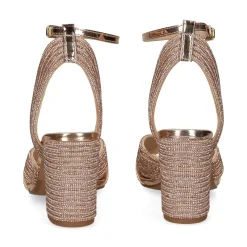 EXE Sandalias con tacón de Mujer CAROL-505 PINK GOLD