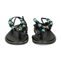 EXE Sandalias planas de Mujer 608 ITHAKI NEGRO