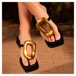 EXE Sandalias planas de Mujer STORM-268 NEGRO
