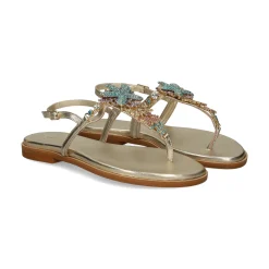 EXE Sandalias planas de Mujer 522 LORIS ORO