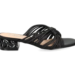 EXE Sandalias planas de Mujer KATY-227 NEGRO