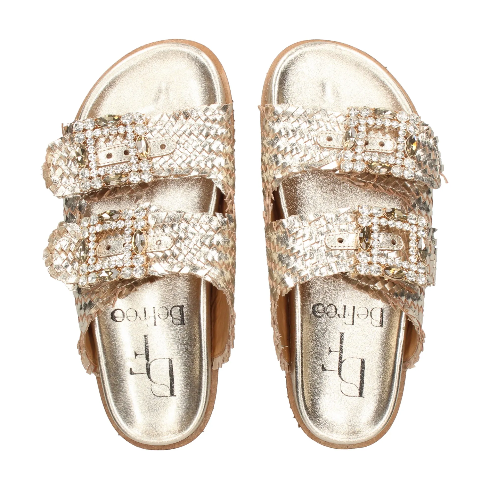EXE Sandalias planas de Mujer VICKY-271 ORO