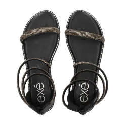 EXE Sandalias planas de Mujer P3375-76 NEGRO