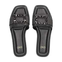 EXE Sandalias planas de Mujer DORETA-488 NEGRO