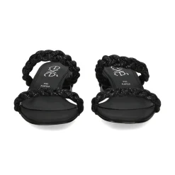 EXE Sandalias planas de Mujer KATY-411 NEGRO