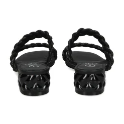 EXE Sandalias planas de Mujer KATY-411 NEGRO