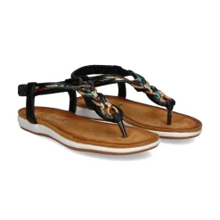 EXE Sandalias planas de Mujer F8043-EX4 NEGRO