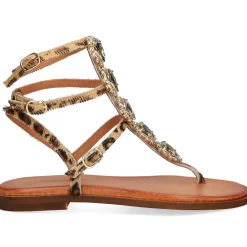 EXE Sandalias planas de Mujer 621 IRENE LEOPARDO