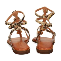 EXE Sandalias planas de Mujer 621 IRENE LEOPARDO