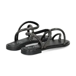 EXE Sandalias planas de Mujer P3300-1063 NEGRO