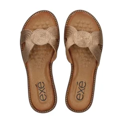 EXE Sandalias planas de Mujer ZF1982-E1 ORO ROSA