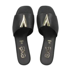 EXE Sandalias planas de Mujer KATY-811 NEGRO