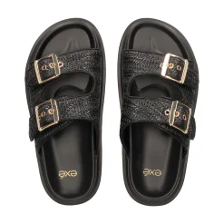 EXE Sandalias planas de Mujer HS53023-2 NEGRO