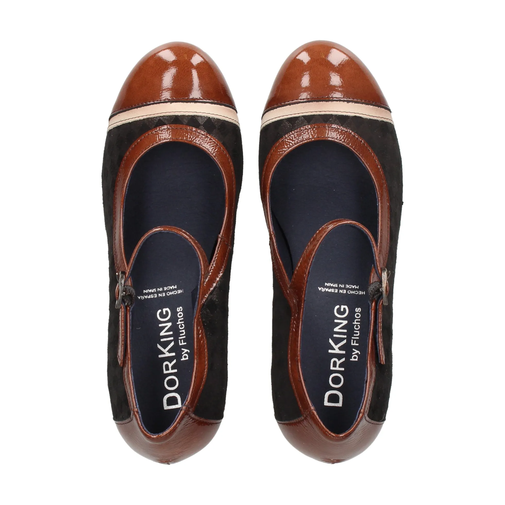 FLUCHOS Merceditas de Mujer D8669CCNSU CAFE + CUERO