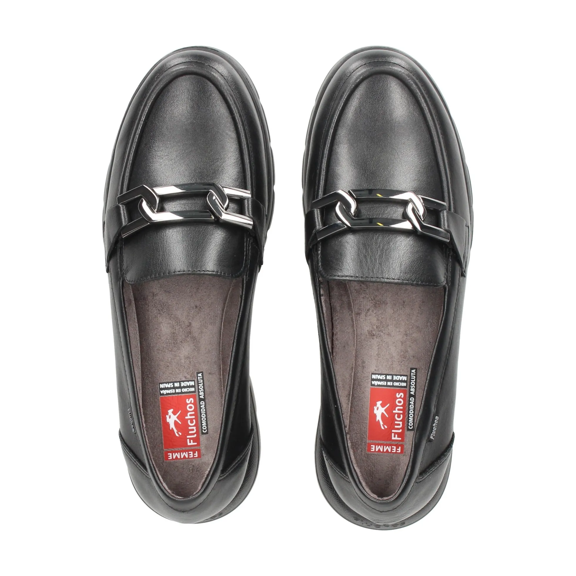 FLUCHOS Mocasines de Mujer F1794 NEGRO