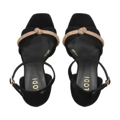 LODI Sandalias con tacón de Mujer WELTER NEGRO/TOPAZ