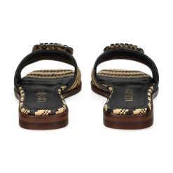 LODI Sandalias planas de Mujer NU4890 RAFIA NEGRO/