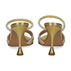 LOLA CRUZ Sandalias con tacón de Mujer 263Z19BK ORO
