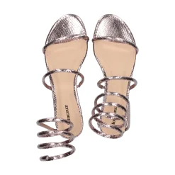 LOLA CRUZ Sandalias planas de Mujer 343Z51BK PLATINO