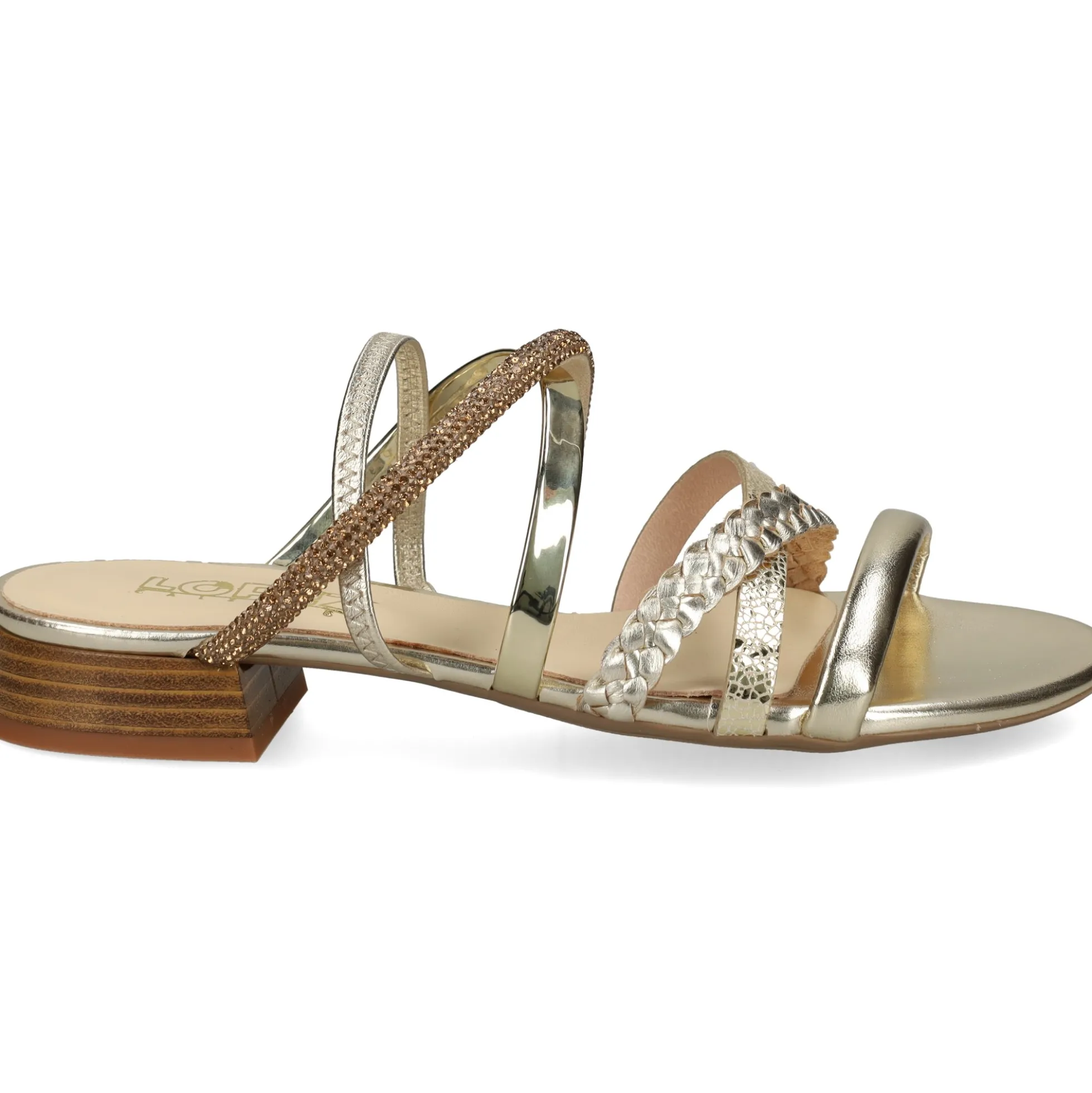 LÓPEZ Sandalias planas de Mujer 24640 MULTI PLATINO