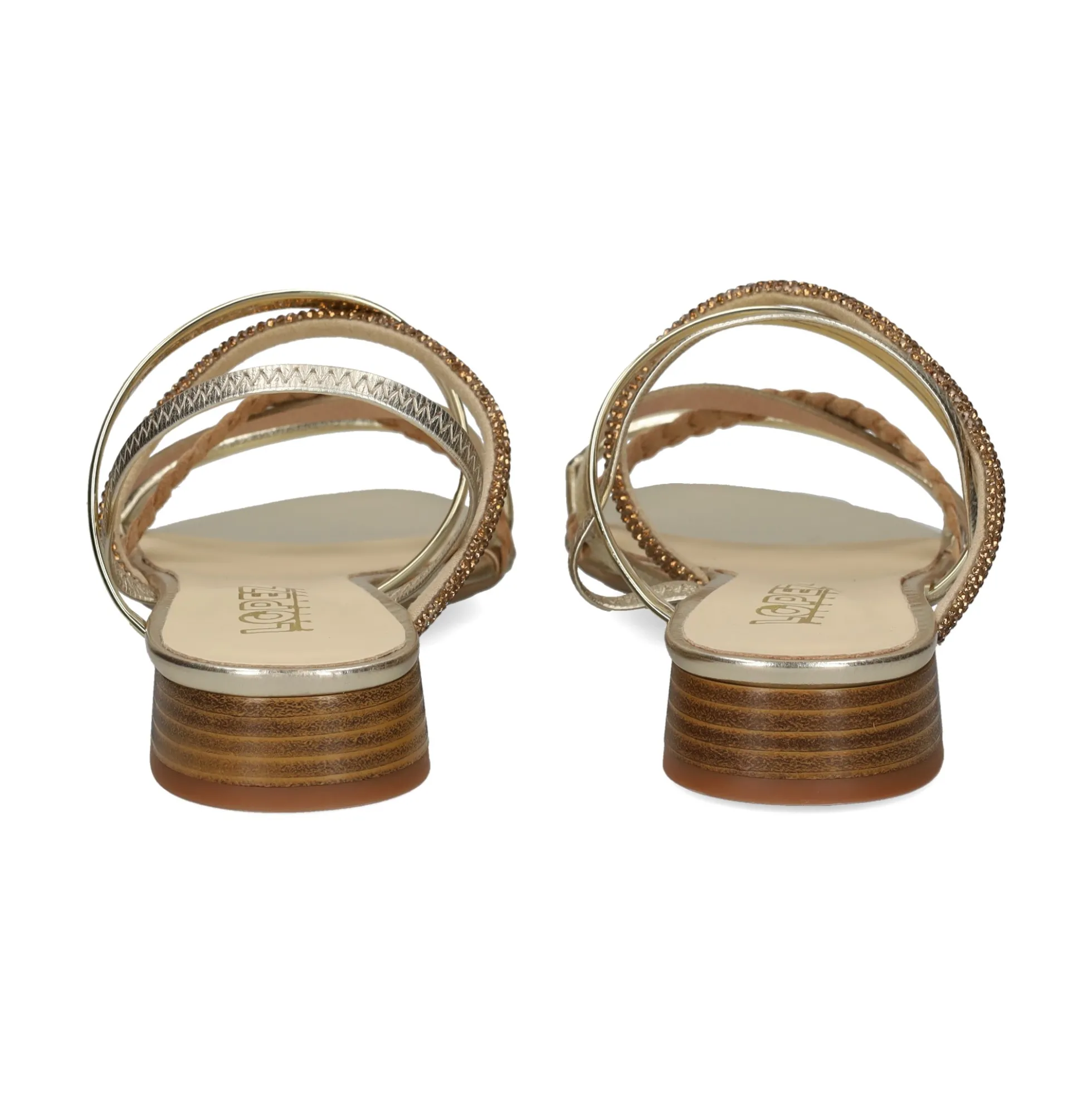 LÓPEZ Sandalias planas de Mujer 24640 MULTI PLATINO