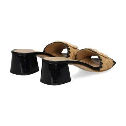 MISS ELASTIC Sandalias con tacón de Mujer 70090 72 CAMEL/NEGRO