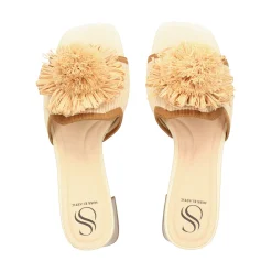 MISS ELASTIC Sandalias con tacón de Mujer 73031 2R CREMA/CUERO