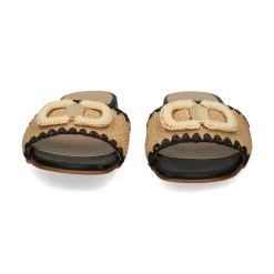 MISS ELASTIC Sandalias planas de Mujer 70088 72 CAMEL/NEGRO