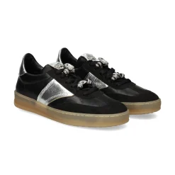 MJUS Zapatillas de Mujer T94172 NERO+ARGENTO
