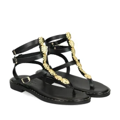 MYCONIAN Sandalias planas de Mujer 221082 NEGRO