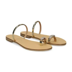 NICOLAS LAINAS Sandalias planas de Mujer 243-T ORO