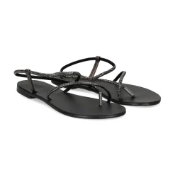 NICOLAS LAINAS Sandalias planas de Mujer 67-TC NEGRO
