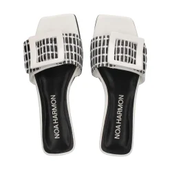 NOA HARMON Sandalias planas de Mujer 008967-0060 NEGRO-BLANCO