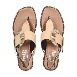 PLUMERS Sandalias planas de Mujer 3741 CAMEL