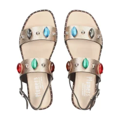 PLUMERS Sandalias planas de Mujer 3890 PLATINO