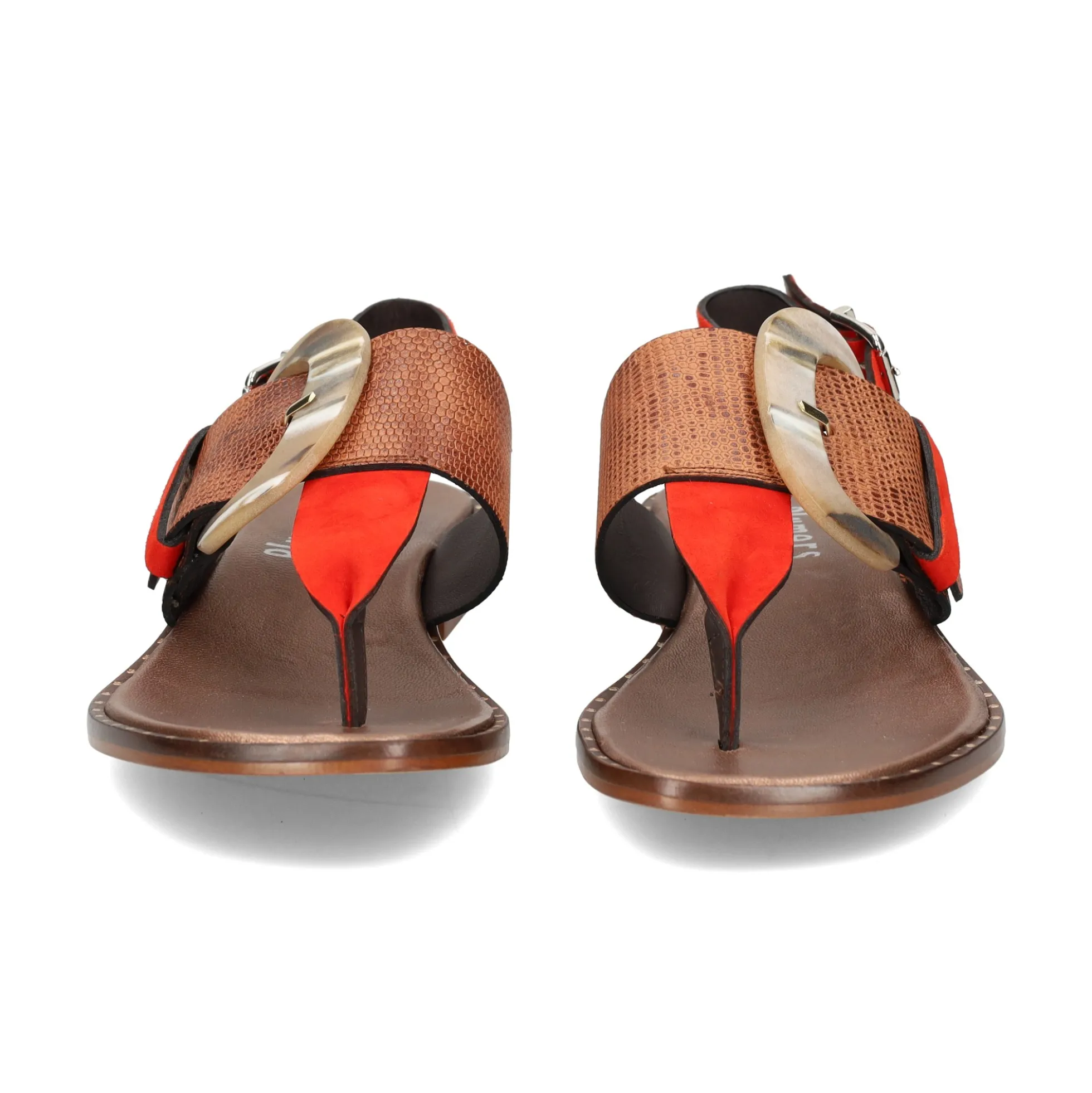 PLUMERS Sandalias planas de Mujer 3741 CORAL