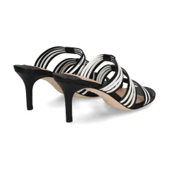 POLO RALPH LAUREN Sandalias con tacón de Mujer LORRAINE 001 BLACK/SNOW