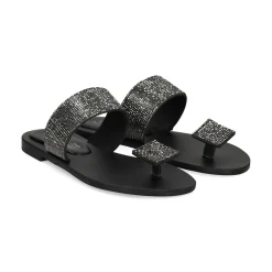 S.PIERO Sandalias planas de Mujer E42-001 NEGRO