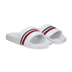 TOMMY HILFIGER Sandalias planas de Mujer FW0FW07555 YBS WHITE